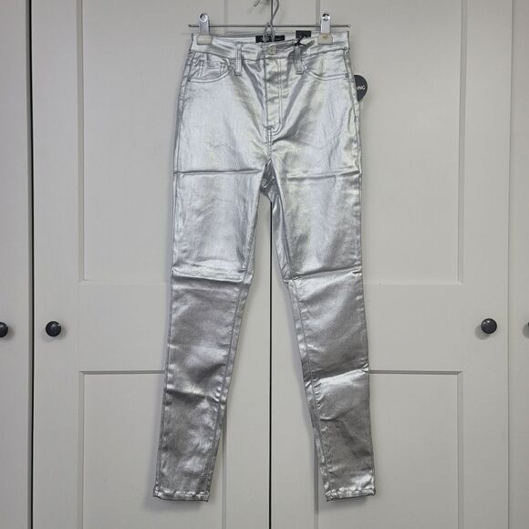 Ymi womens high rise metallic skinny jeans, small - Picture 10 of 10